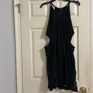 Material girl black lace dress with side cut outs